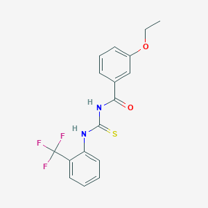 molecular formula C17H15F3N2O2S B313733 3-ethoxy-N-{[2-(trifluoromethyl)phenyl]carbamothioyl}benzamide 