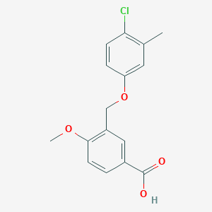 molecular formula C16H15ClO4 B3137331 3-[(4-氯-3-甲基苯氧基)甲基]-4-甲氧基苯甲酸 CAS No. 438218-99-6