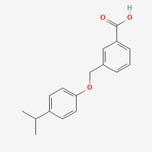 molecular formula C17H18O3 B3137332 3-((4-Isopropylphenoxy)methyl)benzoic acid CAS No. 438465-41-9