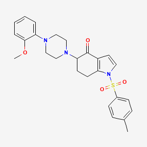 molecular formula C26H29N3O4S B3137375 5-[4-(2-methoxyphenyl)piperazin-1-yl]-1-(4-methylphenyl)sulfonyl-6,7-dihydro-5H-indol-4-one CAS No. 439094-50-5