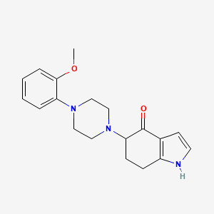 molecular formula C19H23N3O2 B3137376 5-[4-(2-Methoxyphenyl)piperazin-1-yl]-1,5,6,7-tetrahydroindol-4-one CAS No. 439094-54-9