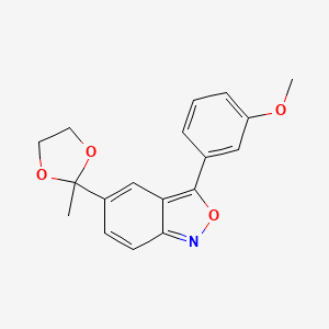 molecular formula C18H17NO4 B3137377 3-(3-Methoxyphenyl)-5-(2-methyl-1,3-dioxolan-2-yl)-2,1-benzoxazole CAS No. 439094-65-2