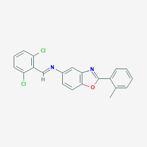 molecular formula C21H14Cl2N2O B313738 N-(2,6-dichlorobenzylidene)-N-[2-(2-methylphenyl)-1,3-benzoxazol-5-yl]amine 