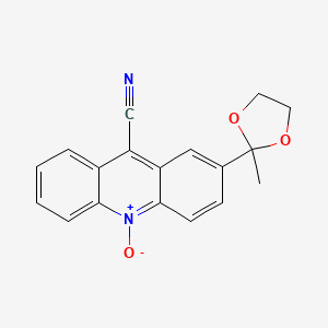 molecular formula C18H14N2O3 B3137386 2-(2-Methyl-1,3-dioxolan-2-yl)-10-oxidoacridin-10-ium-9-carbonitrile CAS No. 439094-78-7