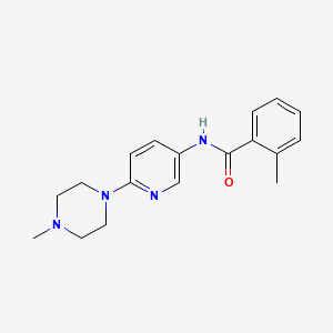 molecular formula C18H22N4O B3137387 2-methyl-N-[6-(4-methylpiperazin-1-yl)pyridin-3-yl]benzamide CAS No. 439094-92-5