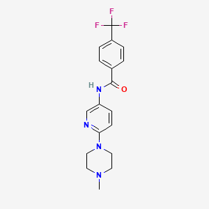 molecular formula C18H19F3N4O B3137392 N-[6-(4-methylpiperazin-1-yl)pyridin-3-yl]-4-(trifluoromethyl)benzamide CAS No. 439094-95-8