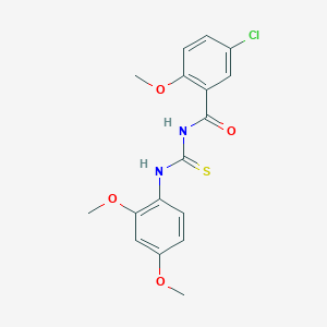 molecular formula C17H17ClN2O4S B313740 5-chloro-N-[(2,4-dimethoxyphenyl)carbamothioyl]-2-methoxybenzamide 