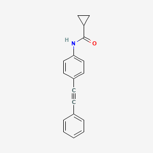 molecular formula C18H15NO B3137438 N-[4-(2-苯乙炔基)苯基]环丙烷甲酰胺 CAS No. 439095-65-5