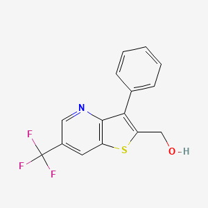 molecular formula C15H10F3NOS B3137446 [3-Phenyl-6-(trifluoromethyl)thieno[3,2-b]pyridin-2-yl]methanol CAS No. 439095-74-6