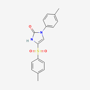 molecular formula C17H16N2O3S B3137471 1-(4-methylphenyl)-4-[(4-methylphenyl)sulfonyl]-1,3-dihydro-2H-imidazol-2-one CAS No. 439096-05-6
