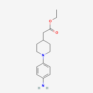 molecular formula C15H22N2O2 B3137480 Ethyl 2-[1-(4-aminophenyl)-4-piperidinyl]acetate CAS No. 439096-21-6