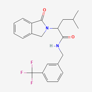 4-methyl-2-(3-oxo-1H-isoindol-2-yl)-N-[[3-(trifluoromethyl)phenyl]methyl]pentanamide
