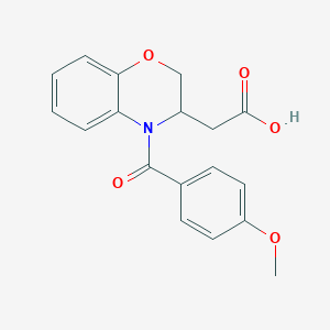 2-[4-(4-methoxybenzoyl)-3,4-dihydro-2H-1,4-benzoxazin-3-yl]acetic acid