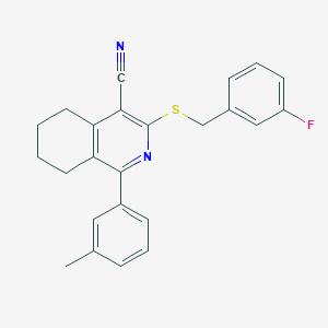 3-[(3-Fluorobenzyl)sulfanyl]-1-(3-methylphenyl)-5,6,7,8-tetrahydro-4-isoquinolinecarbonitrile