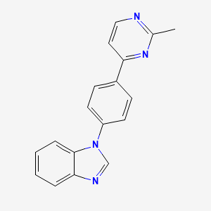 molecular formula C18H14N4 B3137586 1-[4-(2-methyl-4-pyrimidinyl)phenyl]-1H-1,3-benzimidazole CAS No. 439108-63-1
