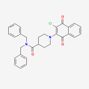N,N-dibenzyl-1-(3-chloro-1,4-dioxo-1,4-dihydro-2-naphthalenyl)-4-piperidinecarboxamide