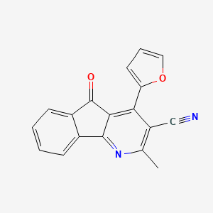 molecular formula C18H10N2O2 B3137593 4-(2-furyl)-2-methyl-5-oxo-5H-indeno[1,2-b]pyridine-3-carbonitrile CAS No. 439108-80-2
