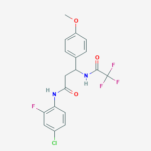 N-(4-chloro-2-fluorophenyl)-3-(4-methoxyphenyl)-3-[(2,2,2-trifluoroacetyl)amino]propanamide