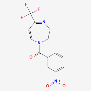 molecular formula C13H10F3N3O3 B3137691 (3-硝基苯基)-[5-(三氟甲基)-2,3-二氢-1,4-二氮杂环-1-基]甲酮 CAS No. 439112-15-9