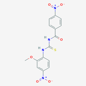 molecular formula C15H12N4O6S B313770 N-[(2-methoxy-4-nitrophenyl)carbamothioyl]-4-nitrobenzamide 