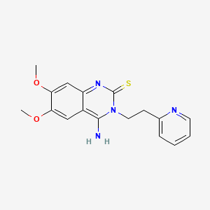 molecular formula C17H18N4O2S B3137714 4-Amino-6,7-dimethoxy-3-(2-pyridin-2-ylethyl)quinazoline-2-thione CAS No. 439121-01-4