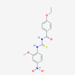 molecular formula C17H17N3O5S B313772 4-ethoxy-N-[(2-methoxy-4-nitrophenyl)carbamothioyl]benzamide 