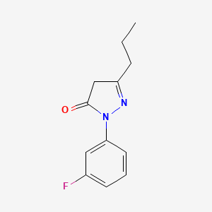 molecular formula C12H13FN2O B3137739 1-(3-Fluorophenyl)-3-propyl-4,5-dihydro-1H-pyrazol-5-one CAS No. 439289-90-4