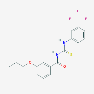 molecular formula C18H17F3N2O2S B313775 3-丙氧基-N-[磺亚甲基-[3-(三氟甲基)苯胺]甲基]苯甲酰胺 
