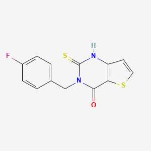 molecular formula C13H9FN2OS2 B3137759 3-(4-fluorobenzyl)-2-thioxo-2,3-dihydrothieno[3,2-d]pyrimidin-4(1H)-one CAS No. 440323-56-8