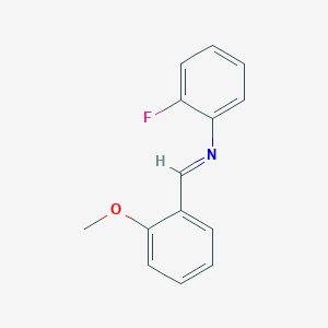 molecular formula C14H12FNO B313776 N-(2-fluorophenyl)-N-(2-methoxybenzylidene)amine 