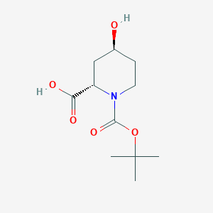 molecular formula C11H19NO5 B3137775 (2S,4S)-4-hydroxy-1-[(2-methylpropan-2-yl)oxycarbonyl]piperidine-2-carboxylic acid CAS No. 441044-12-8
