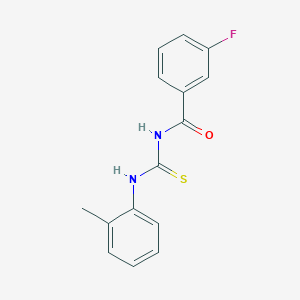 molecular formula C15H13FN2OS B313780 3-fluoro-N-[(2-methylphenyl)carbamothioyl]benzamide 
