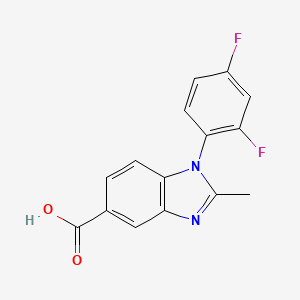 molecular formula C15H10F2N2O2 B3137825 1-(2,4-二氟苯基)-2-甲基-1H-苯并咪唑-5-羧酸 CAS No. 442531-48-8
