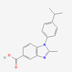 molecular formula C18H18N2O2 B3137830 1-(4-isopropylphenyl)-2-methyl-1H-benzimidazole-5-carboxylic acid CAS No. 442531-53-5