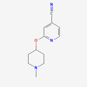 molecular formula C12H15N3O B3137845 2-(1-甲基哌啶-4-氧基)-4-吡啶甲腈 CAS No. 442846-84-6
