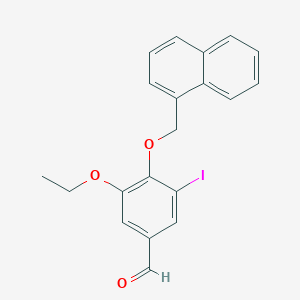 molecular formula C20H17IO3 B3137855 3-乙氧基-5-碘-4-(萘-1-基甲氧基)苯甲醛 CAS No. 443125-48-2