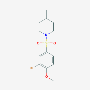 molecular formula C13H18BrNO3S B3137872 1-((3-Bromo-4-methoxyphenyl)sulfonyl)-4-methylpiperidine CAS No. 443668-51-7