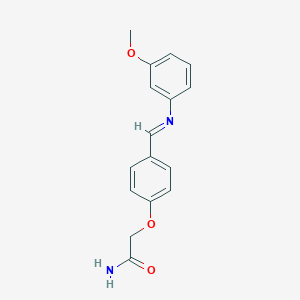 molecular formula C16H16N2O3 B313788 2-[4-[(3-Methoxyphenyl)iminomethyl]phenoxy]acetamide 