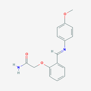 molecular formula C16H16N2O3 B313789 2-(2-{[(4-Methoxyphenyl)imino]methyl}phenoxy)acetamide 