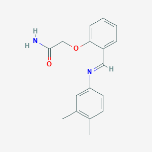 molecular formula C17H18N2O2 B313790 2-(2-{[(3,4-Dimethylphenyl)imino]methyl}phenoxy)acetamide 