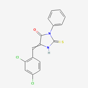 (5E)-5-(2,4-dichlorobenzylidene)-2-mercapto-3-phenyl-3,5-dihydro-4H-imidazol-4-one