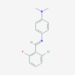 molecular formula C15H14ClFN2 B313793 N-(2-chloro-6-fluorobenzylidene)-N-[4-(dimethylamino)phenyl]amine 