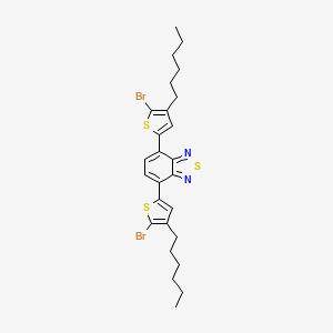 molecular formula C26H30Br2N2S3 B3137956 4,7-Bis(5-bromo-4-hexylthiophen-2-yl)benzo[c][1,2,5]thiadiazole CAS No. 444579-39-9