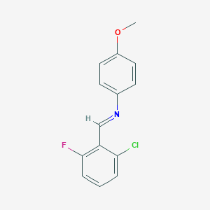 molecular formula C14H11ClFNO B313798 N-(2-chloro-6-fluorobenzylidene)-N-(4-methoxyphenyl)amine 