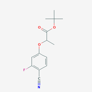 molecular formula C14H16FNO3 B3138036 2-(4-氰基-3-氟苯氧基)-丙酸叔丁酯 CAS No. 445294-66-6