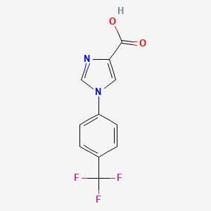 molecular formula C11H7F3N2O2 B3138039 1-[4-(Trifluoromethyl)phenyl]-1H-imidazole-4-carboxylic acid CAS No. 445302-31-8
