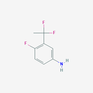 molecular formula C8H8F3N B3138045 3-(1,1-二氟乙基)-4-氟苯胺 CAS No. 445303-18-4