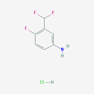 molecular formula C7H7ClF3N B3138052 3-(Difluoromethyl)-4-fluoroaniline hydrochloride CAS No. 445303-28-6