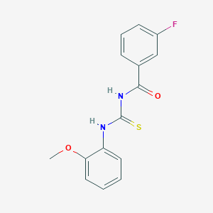 molecular formula C15H13FN2O2S B313806 3-fluoro-N-[(2-methoxyphenyl)carbamothioyl]benzamide 