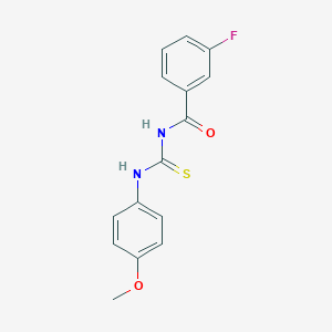 molecular formula C15H13FN2O2S B313807 3-fluoro-N-[(4-methoxyphenyl)carbamothioyl]benzamide 